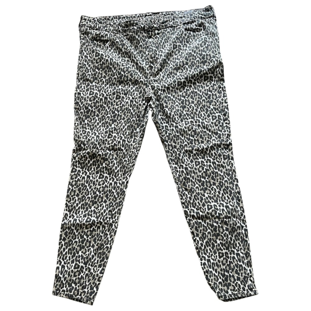 American Eagle Leopard Print Ne(x)t Level Stretch Skinny Jeans Womens 22 Regular